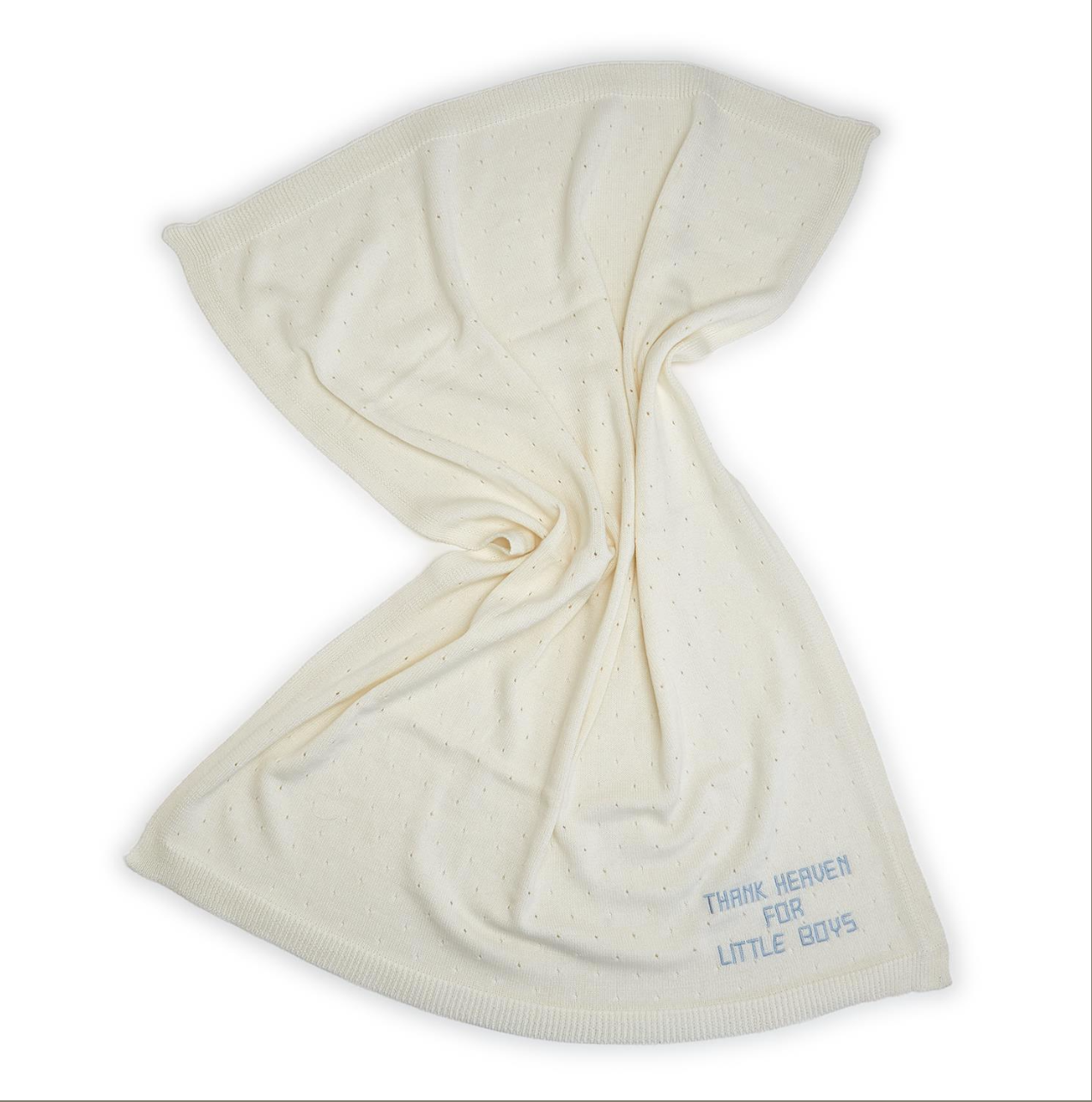Thank Heaven For Little Boys Embroidered Blanket