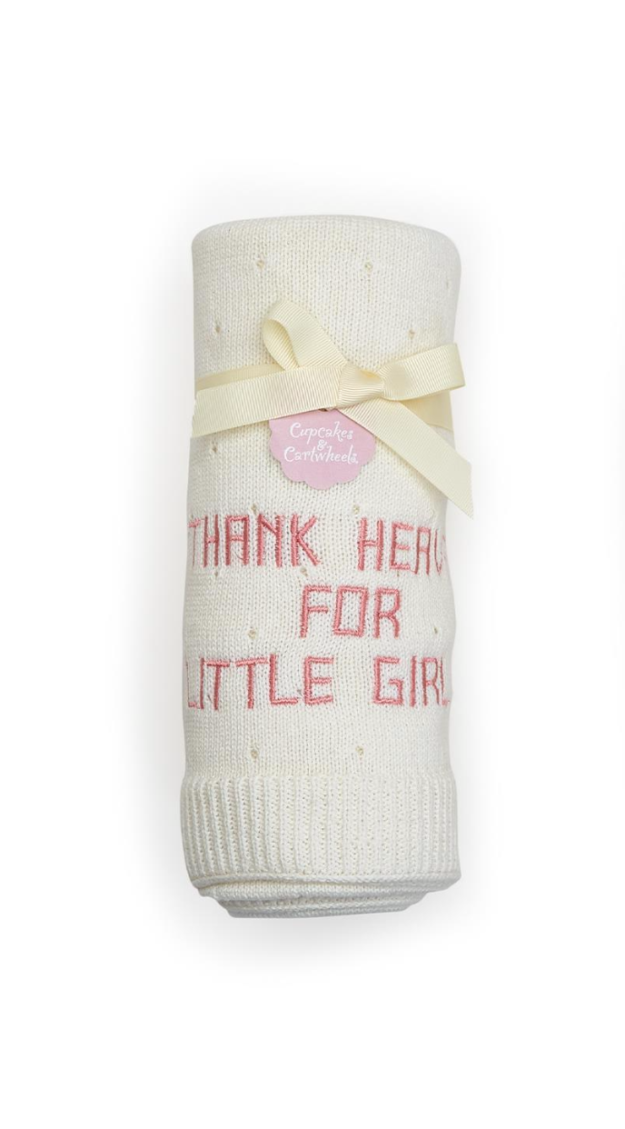 Thank Heaven For Little Girls Embroidered Blanket