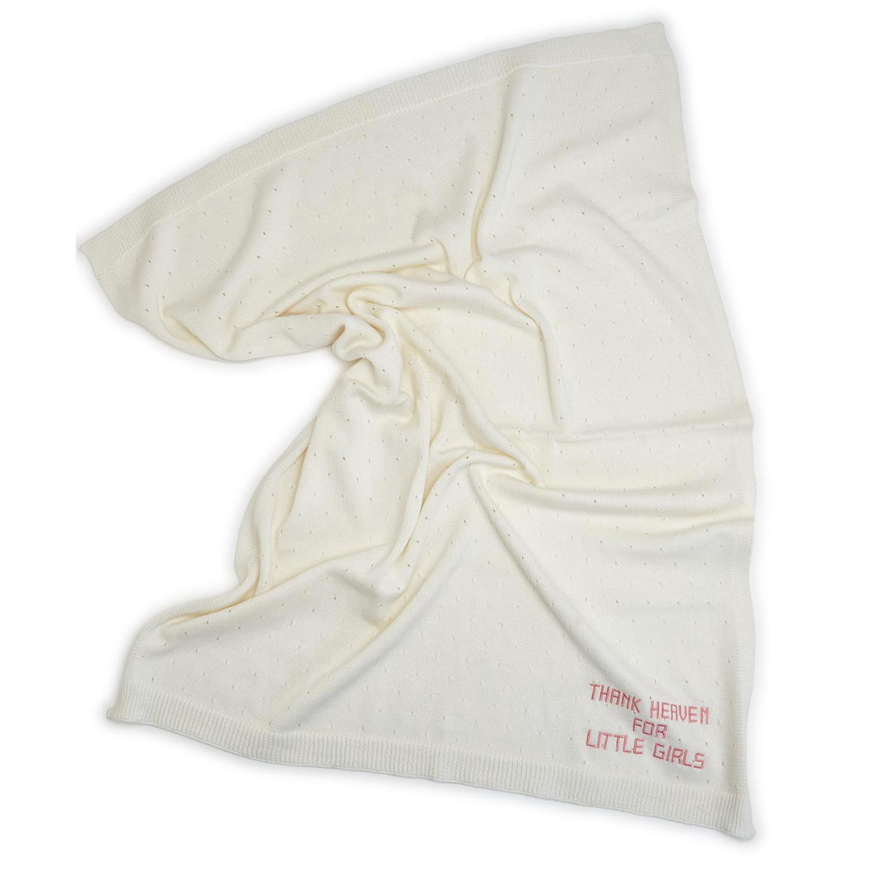 Thank Heaven For Little Girls Embroidered Blanket