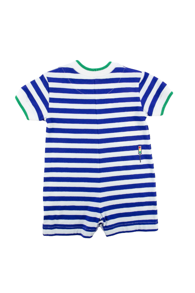 Stripe Knit Shortall With Cars