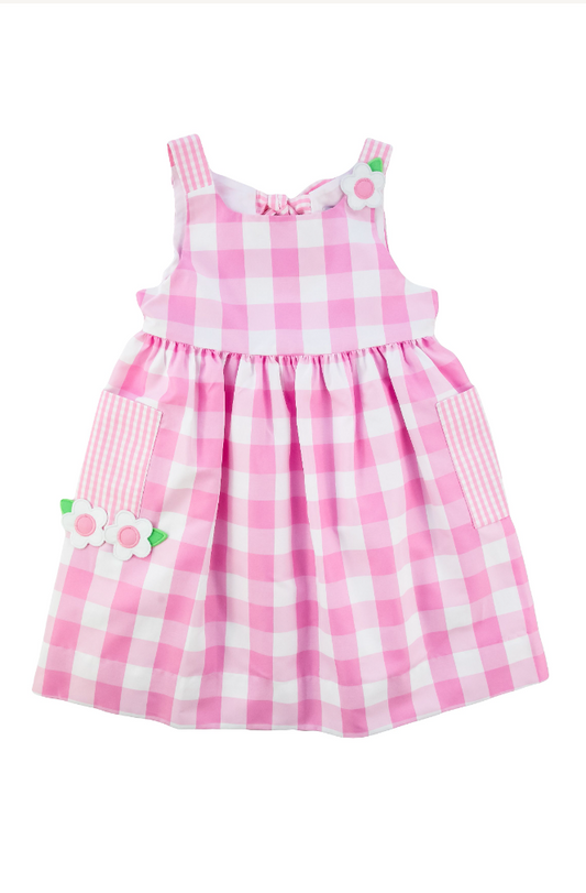 Gingham Dress With Flowers