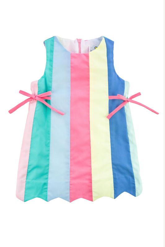 Multicolor Poplin Panel Dress