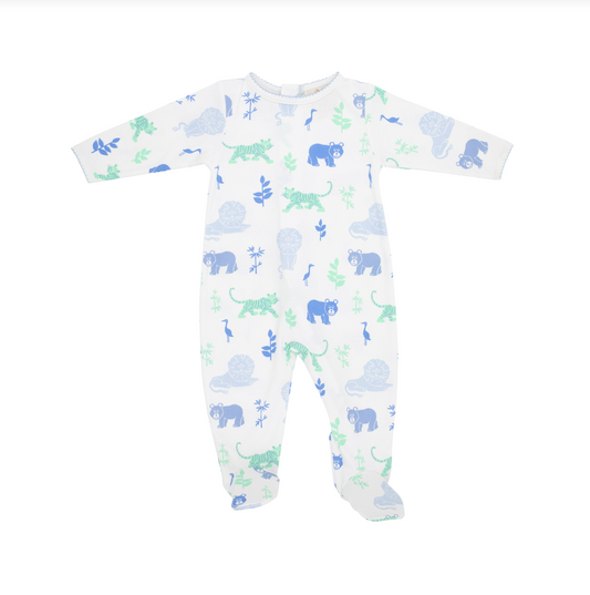 Rock Me Romper Pima- Lions Tigers and Bears/ Beale St Blue