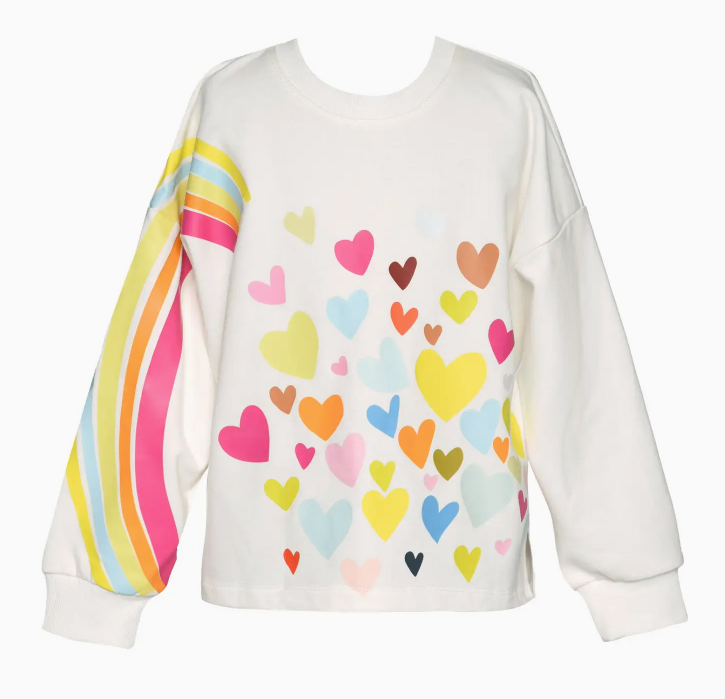 Rainbow & Heart Print Long Sleeve