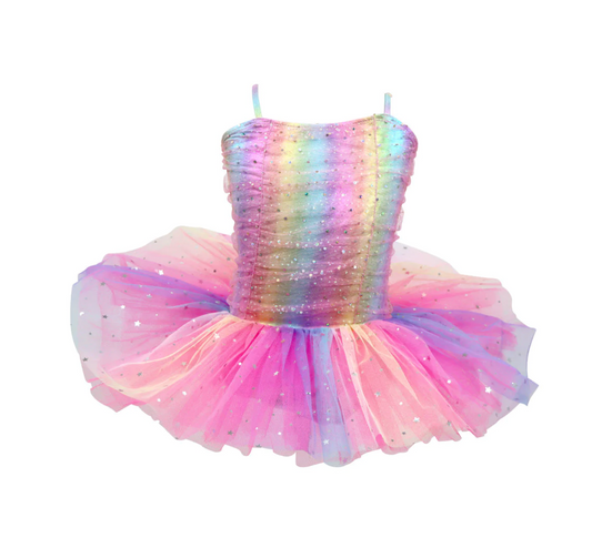 Rainbow Ruched Sparkle Ballet Tutu