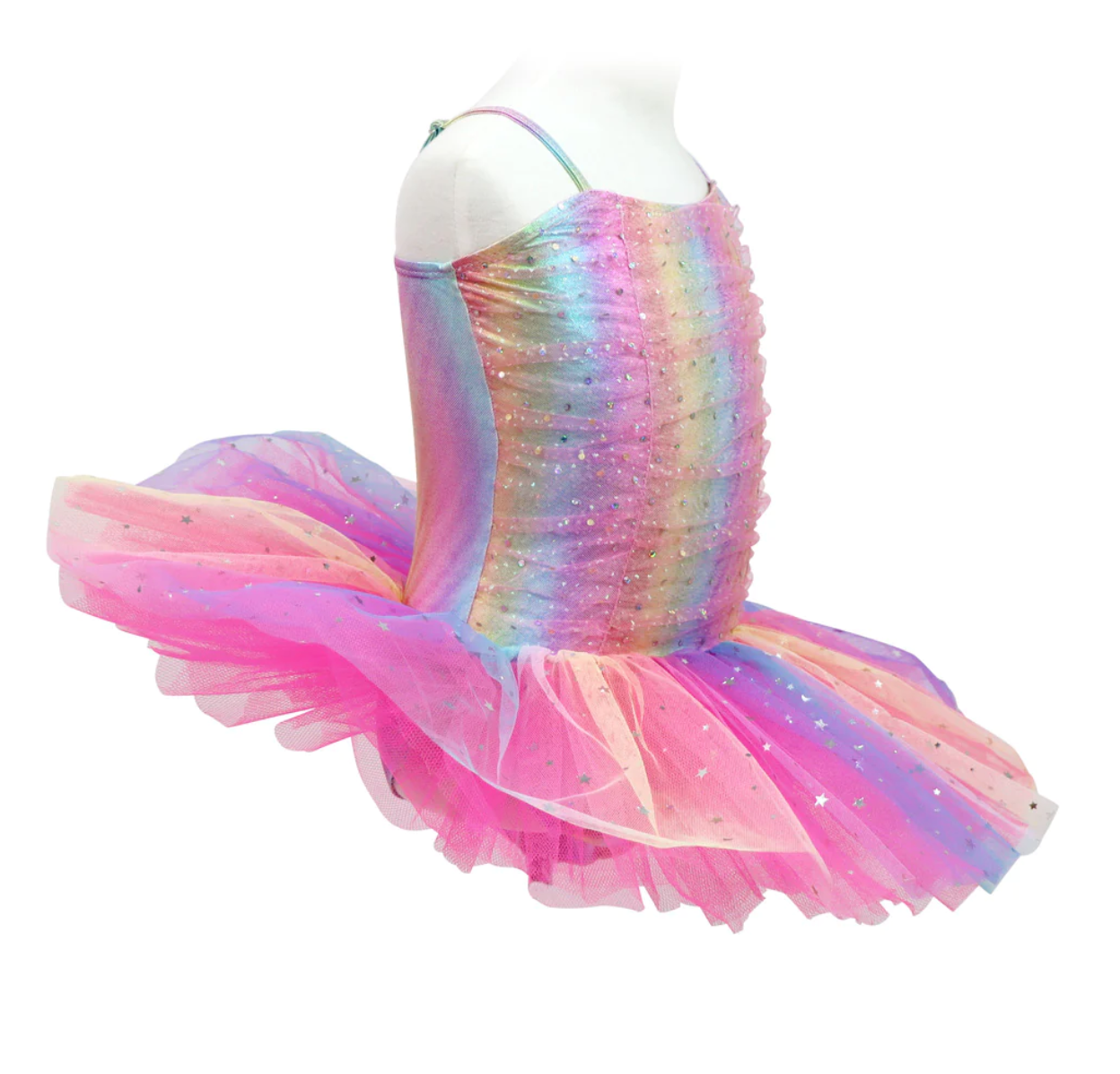 Rainbow Ruched Sparkle Ballet Tutu