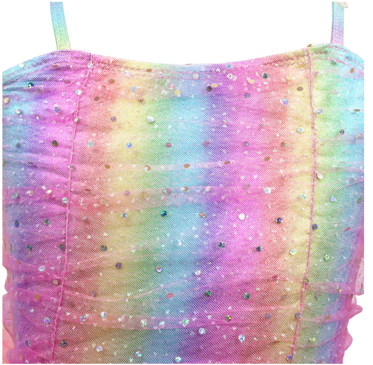 Rainbow Ruched Sparkle Ballet Tutu