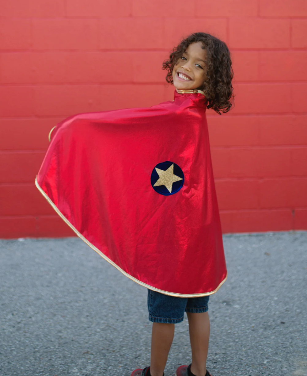 Reversible Wonder Cape Red/Gold