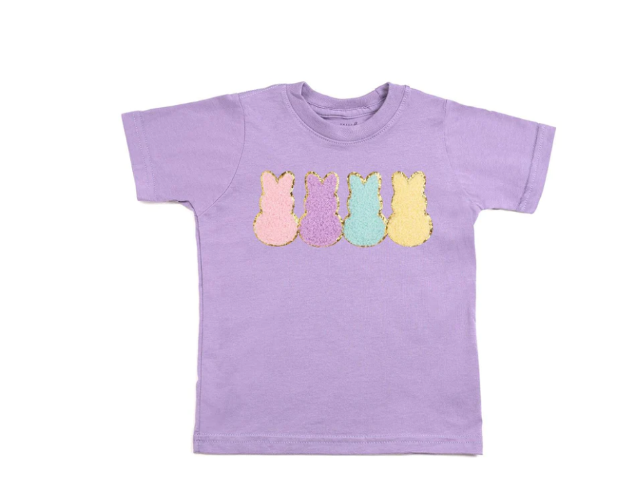 Easter Peeps Patch Short Sleeve T-Shirt - Lavender