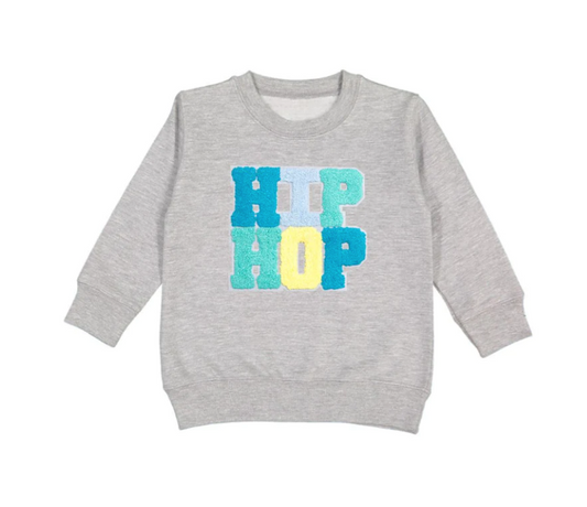 Hip Hop Patch Easter Sweatshirt - Gray