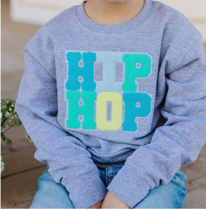 Hip Hop Patch Easter Sweatshirt - Gray