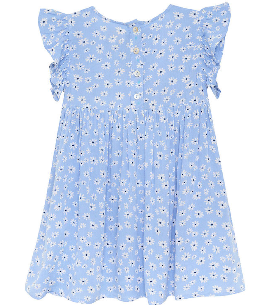 Bel Air Blue Flower Crepe Dress