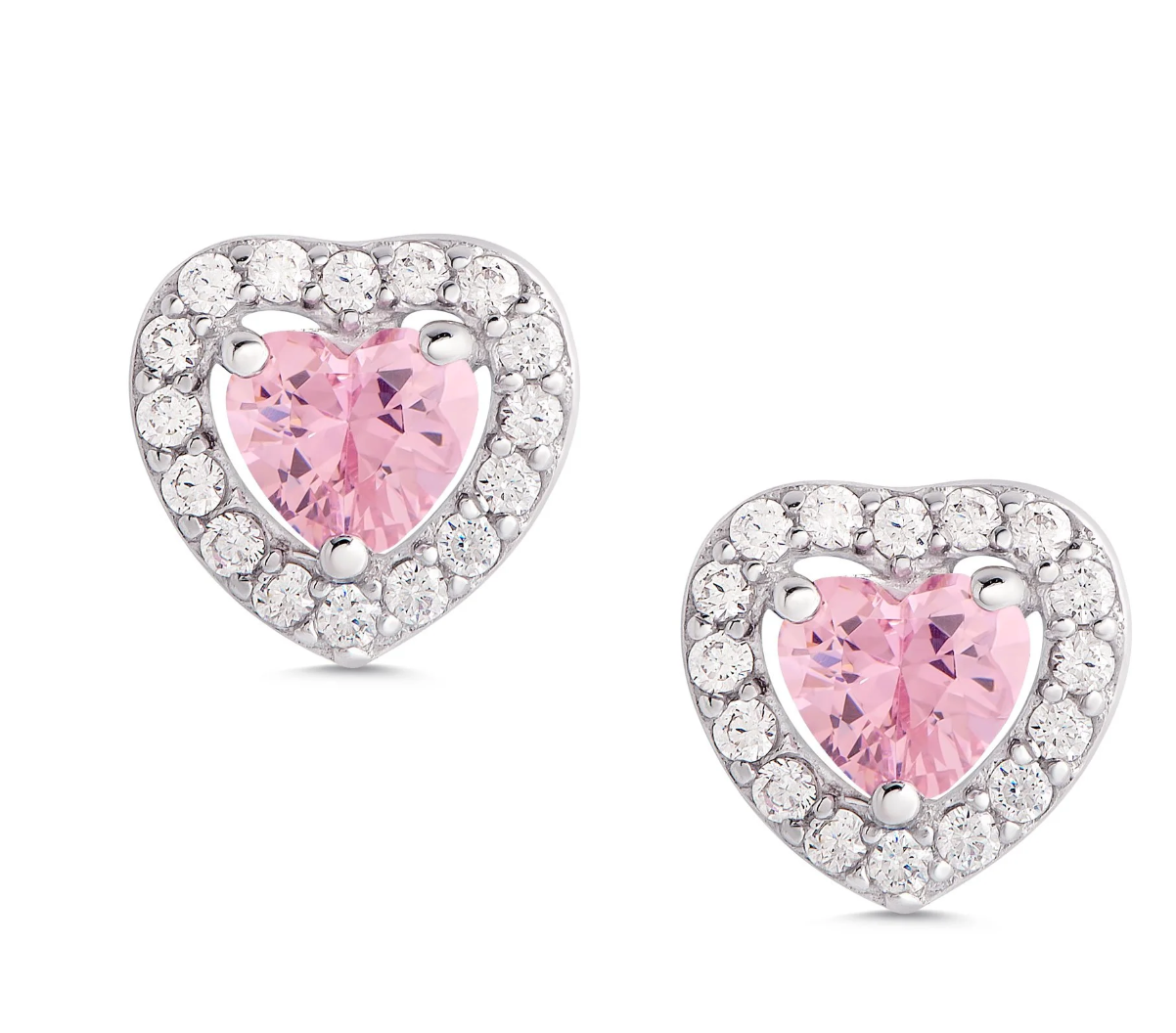 Heart Halo Stud Earrings