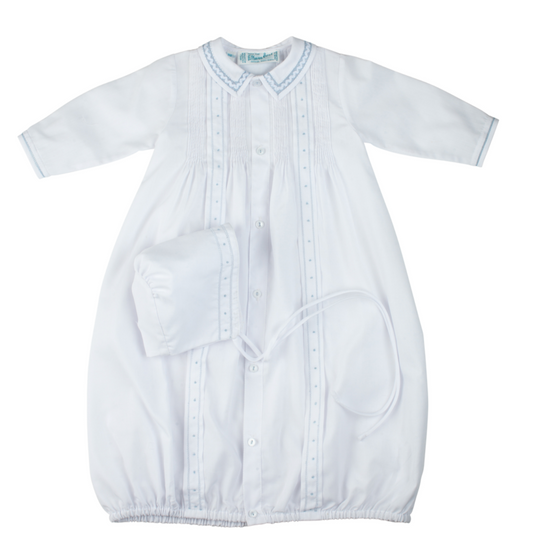 Boys Dot Take Me Home Gown in White and Blue