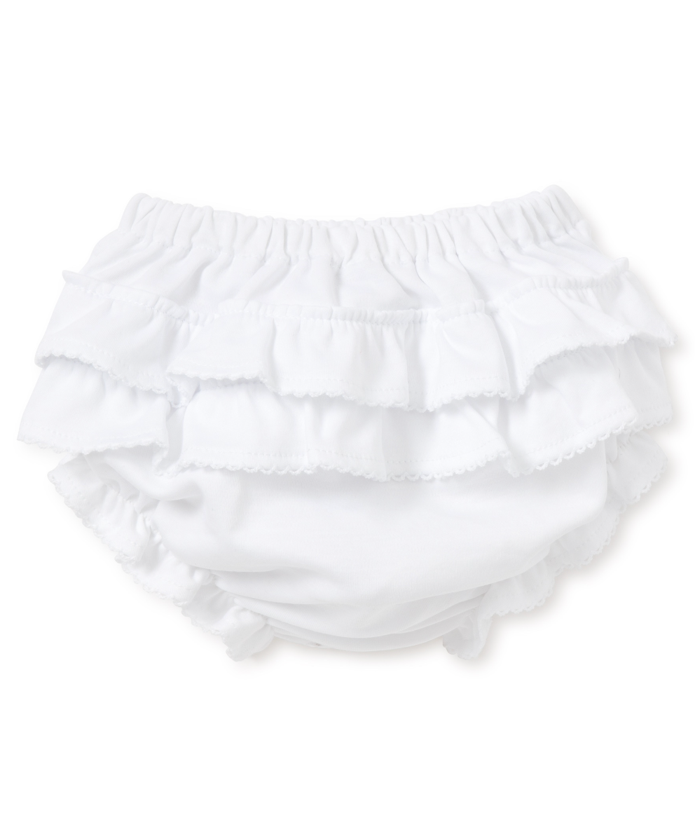 Kissy Basic White Diaper Cover with Ruffle