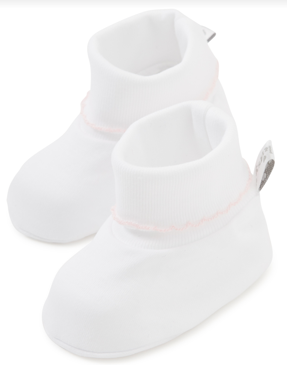 Kissy Basic Booties White with Pink