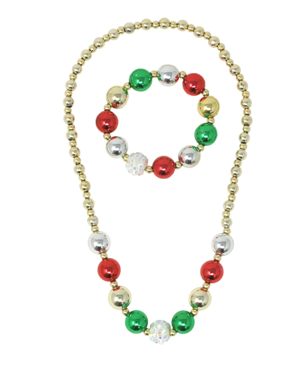 Festive Bauble Necklace and Bracelet Set