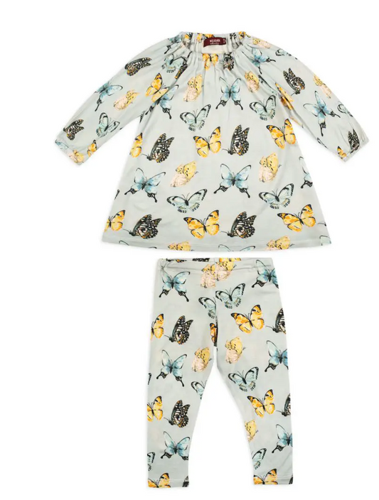 Butterfly Bamboo Dress and Legging Set
