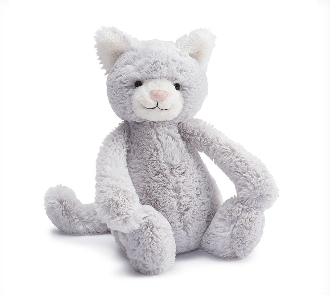 Bashful Grey Kitty Original Medium