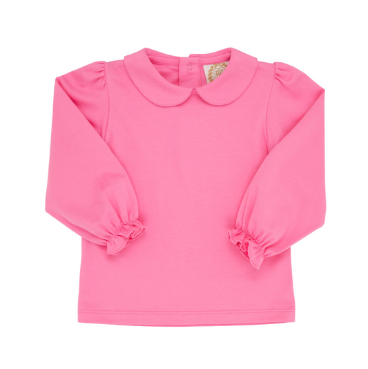 Maude's Peter Pan Collar Shirt Pima Hamptons Hot Pink