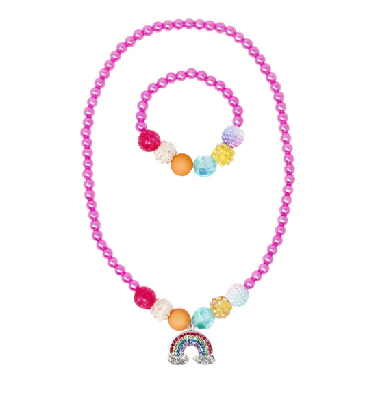 Rainbow Necklace and Bracelet Set