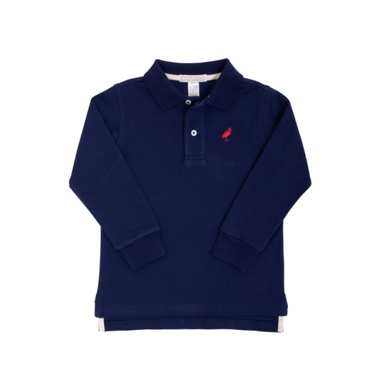 Prim and Proper Polo L/S Nantucket Navy/Richmond Red
