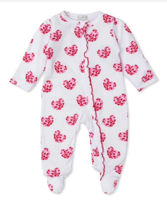 Heart of Hearts Footie with Zipper