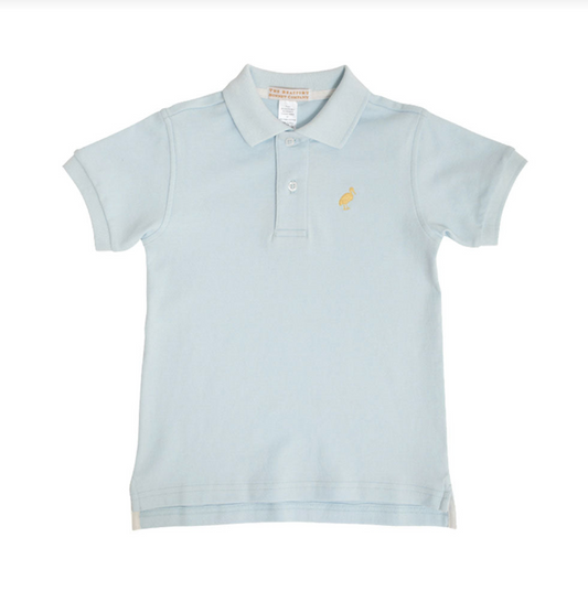 Prim & Proper Polo SS Pima Buckhead Blue/Bellport Butter Yellow