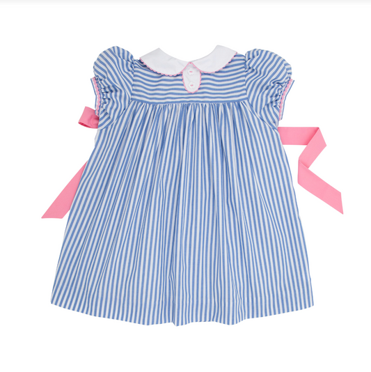 Mary Dal Dress Barbados Blue Stripe/Hamptons Hot Pink