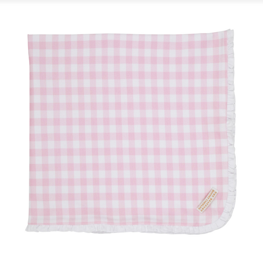 Baby Buggy Blanket Palm Beach Pink Gingham