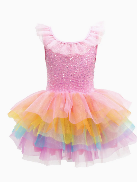 Unicorn Dreamer Multi-Layered Rainbow Party Dress
