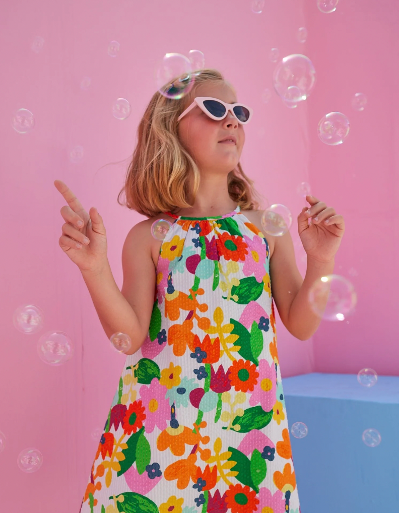 Halter Swing Dress - Sun Kissed Seersucker