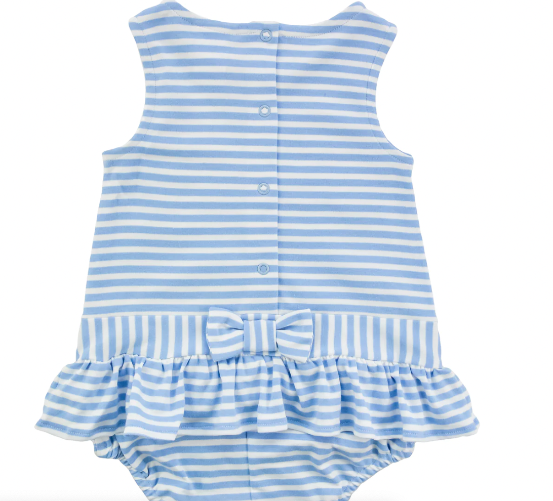 Stripe Knit Romper With Tulips