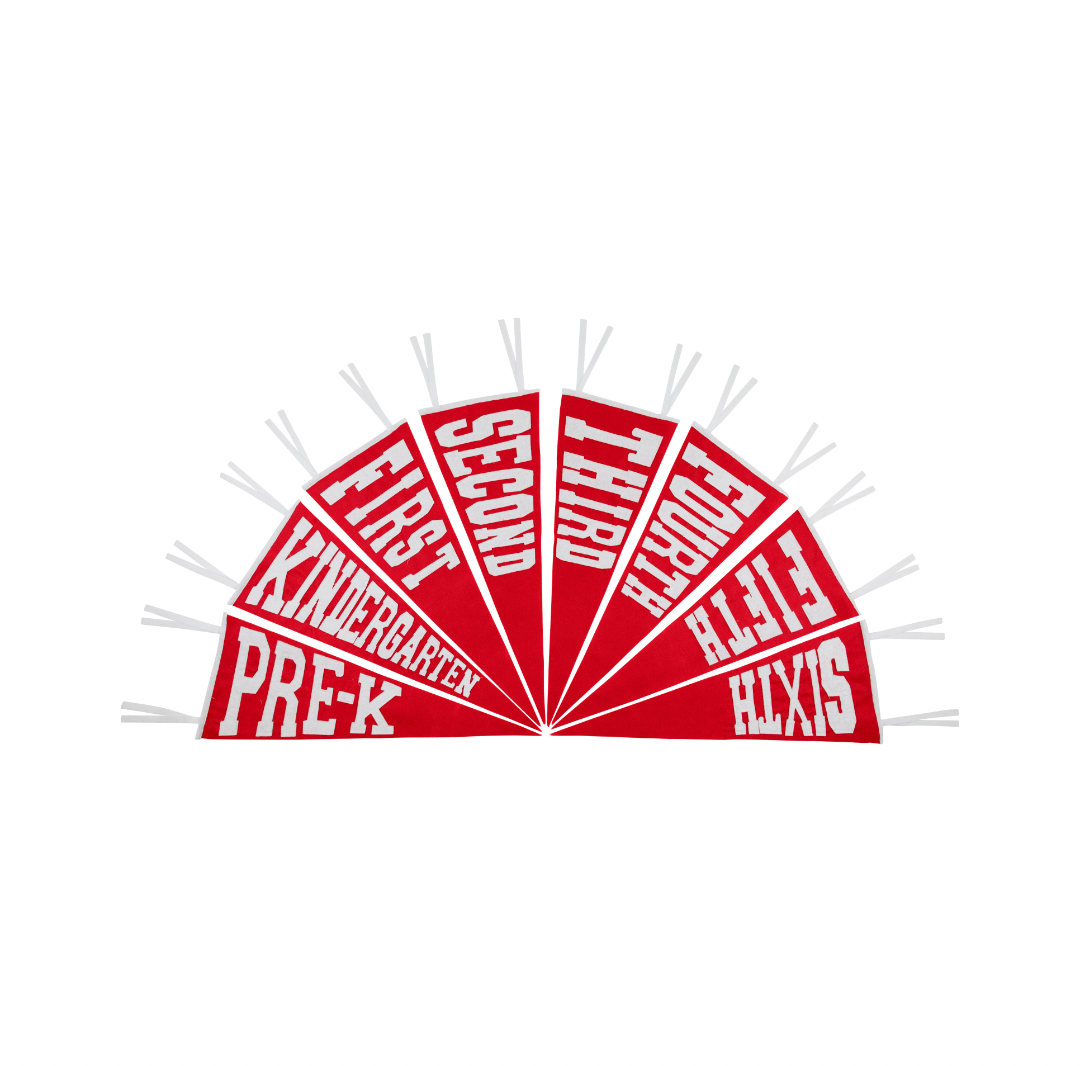 Back to School Pennant Richmond Red/Worth Avenue White