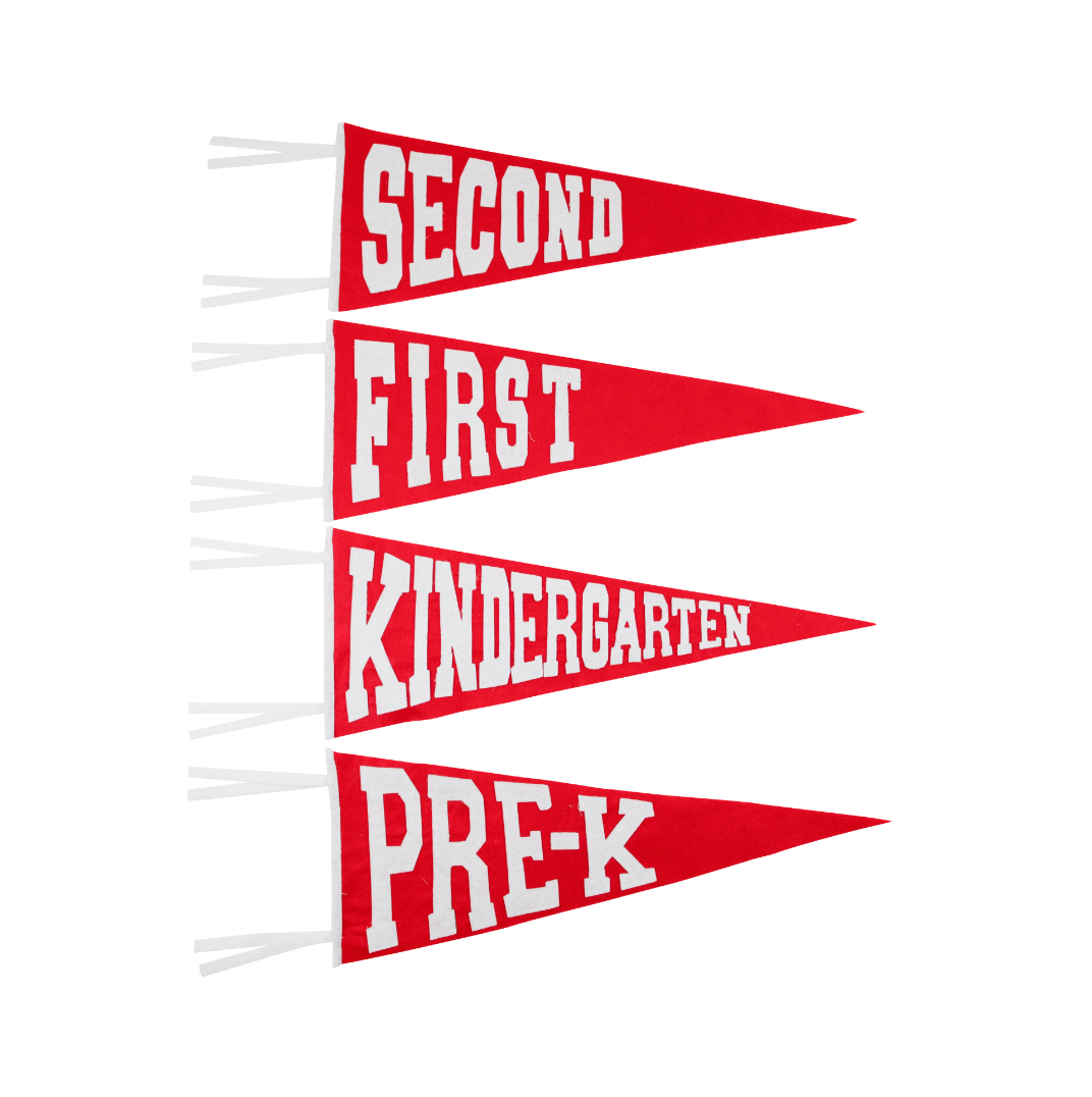 Back to School Pennant Richmond Red/Worth Avenue White