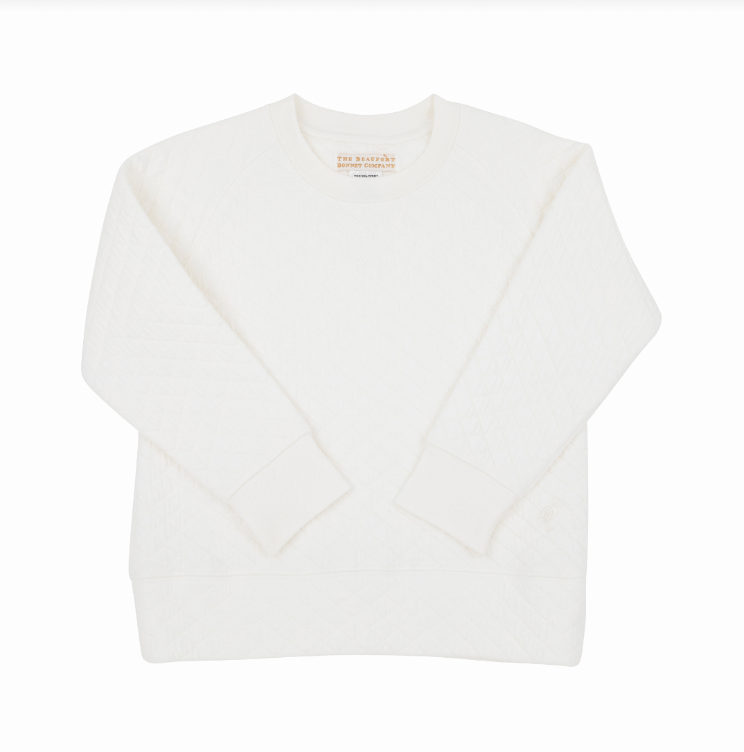 Cassidy Comfy Crewneck Quilted Palmetto Pearl