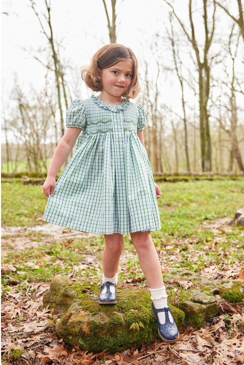 Smocked Bridget Dress - Leland Plaid