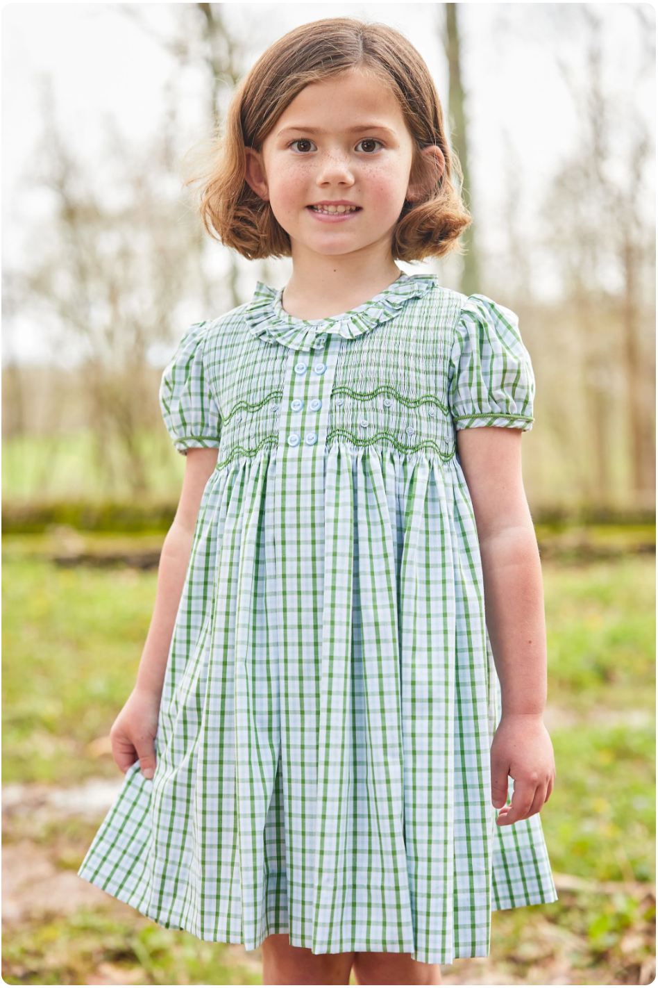 Smocked Bridget Dress - Leland Plaid