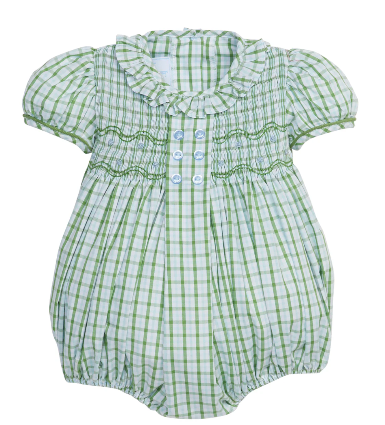 Smocked Bridget Bubble - Leland Plaid