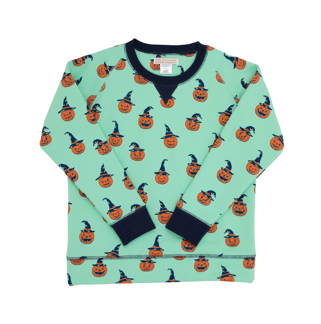 Cassidy Comfy Crewneck Olde Jolly Jack O Lantern/Nantucket Navy