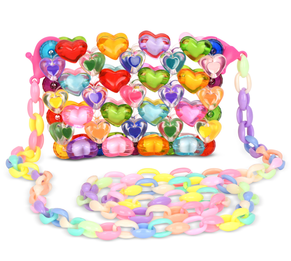 Hearts Beaded Crossbody Bag