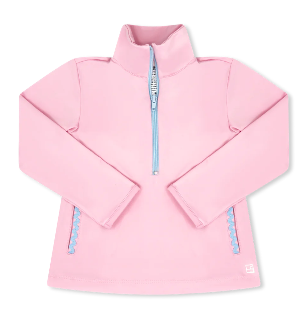 Heather Half Zip Cotton Candy Pink