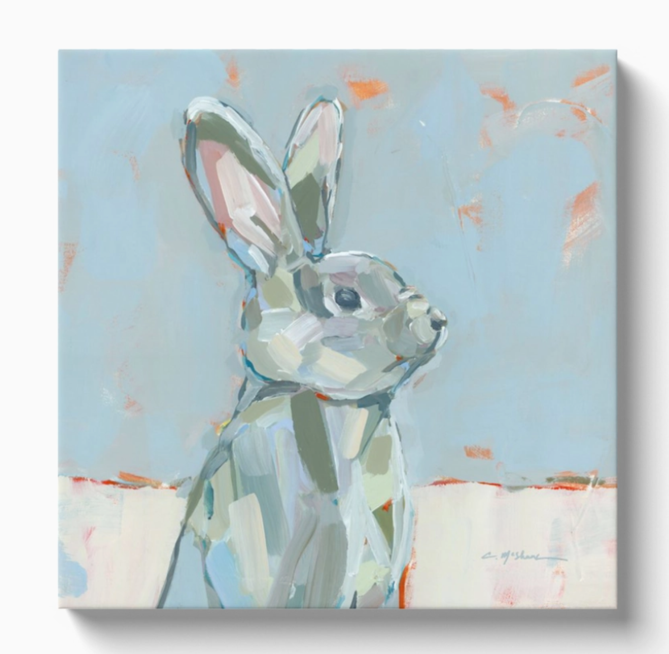 "Bunny Love I" Canvas 12x12