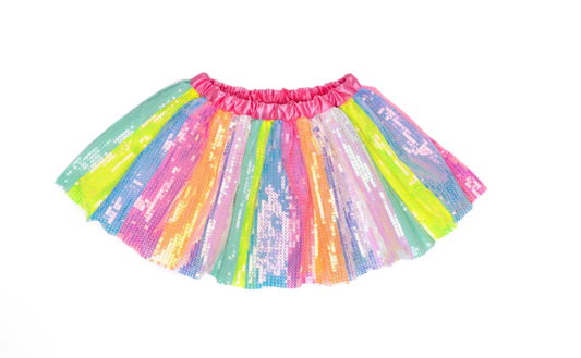 Stripy Sequins Skirt