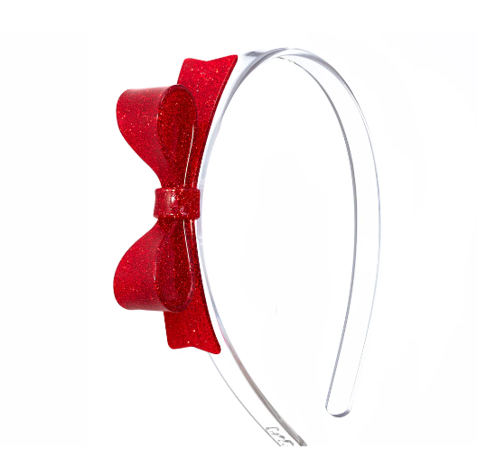 Bow Tie Glitter Red Headband