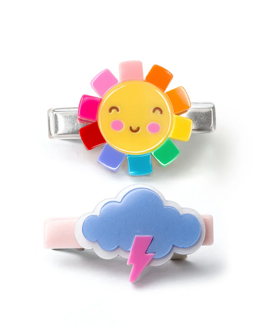 Sun Colorful And Storm Cloud Hair Clip Set