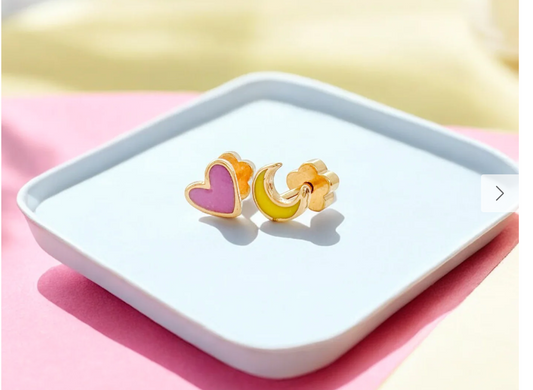 Love You To The Moon Tiny Stud Earrings
