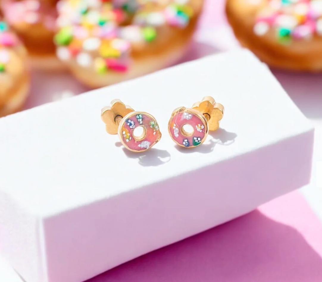 Sprinkle Donuts Tiny Stuid Earrings