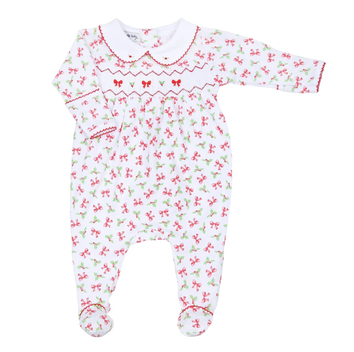 Chloe’s Classics Smocked Collared Printed Footie