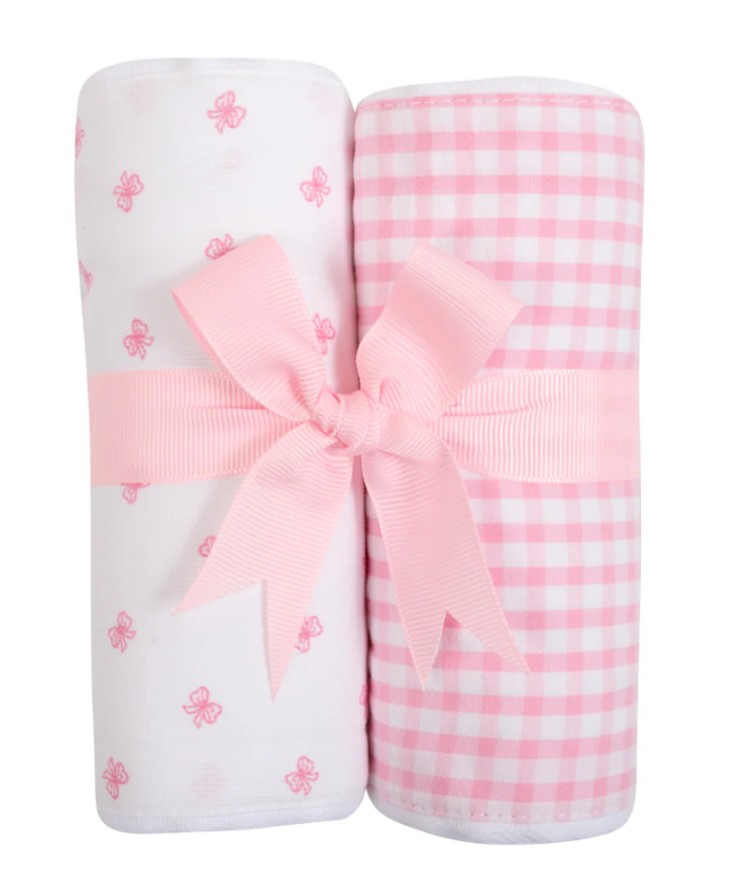 Pink Bow Set Of 2 Burps